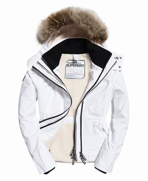 Superdry Hooded Faux Fur Winter SD-Windattacker Női Kabát Fehér | BFINW7593